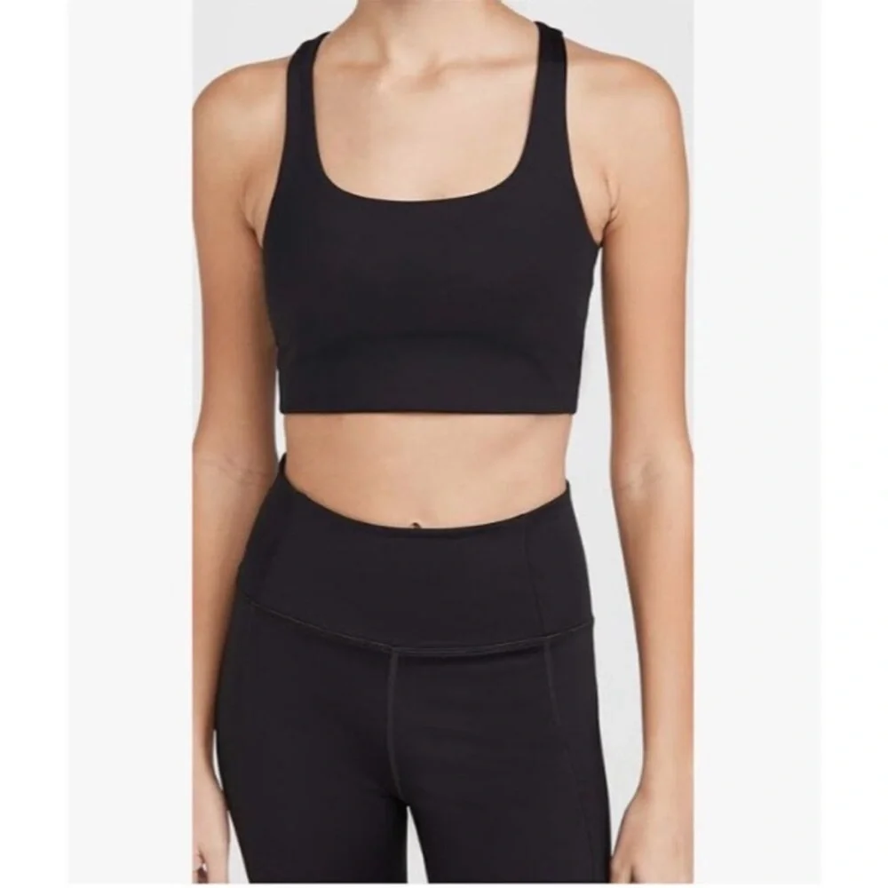 Girlfriend Collective Paloma Longline Racerback Sports Bra‎ Black